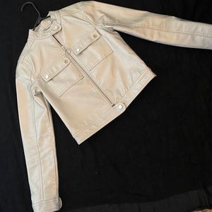 Charlotte Russe Leather Jacket XS (SILVER)
